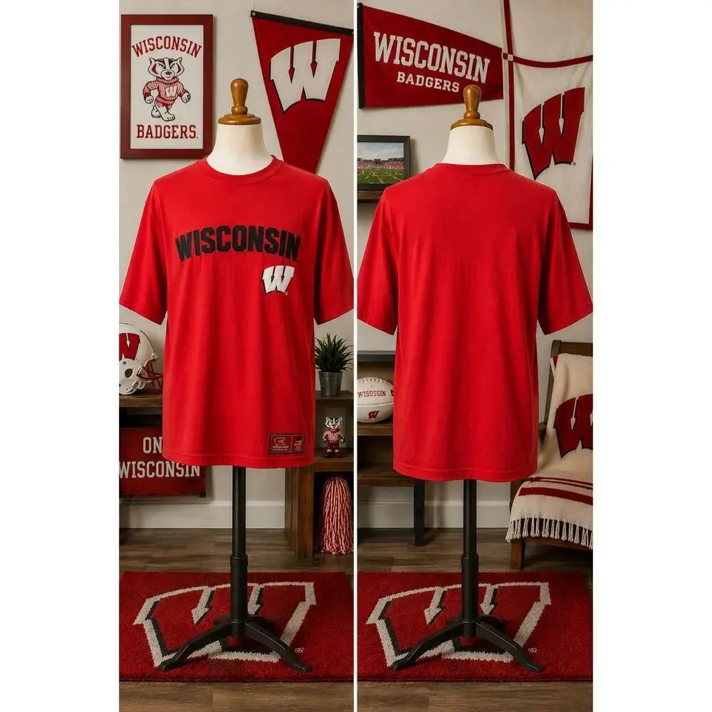 Wisconsin Badgers Embroidered Colosseum NCAA T-Shirt Men’s Medium